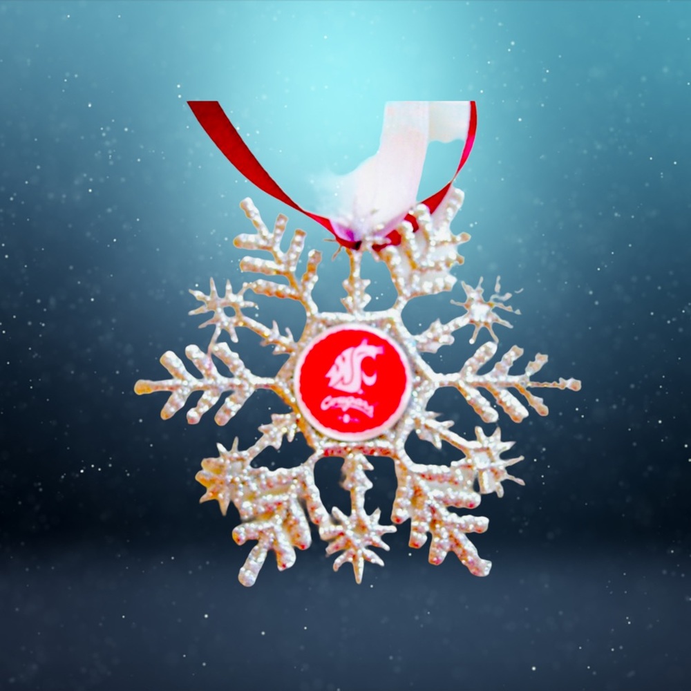 Washington State Univ COUGARS Snowflake Ornament *NEW*